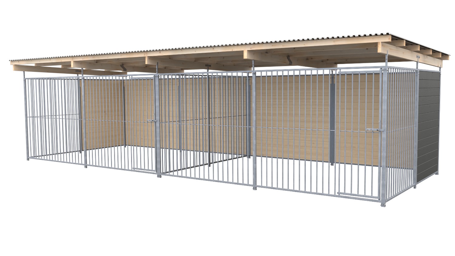 SAUERLAND Hundezwinger 3 x 6 m Doppelzwinger | hälftig geschlossen | graphitgrau...