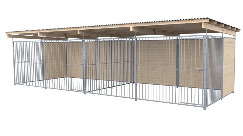 SAUERLAND Hundezwinger 3 x 6 m Doppelzwinger | hälftig geschlossen | naturbelass...