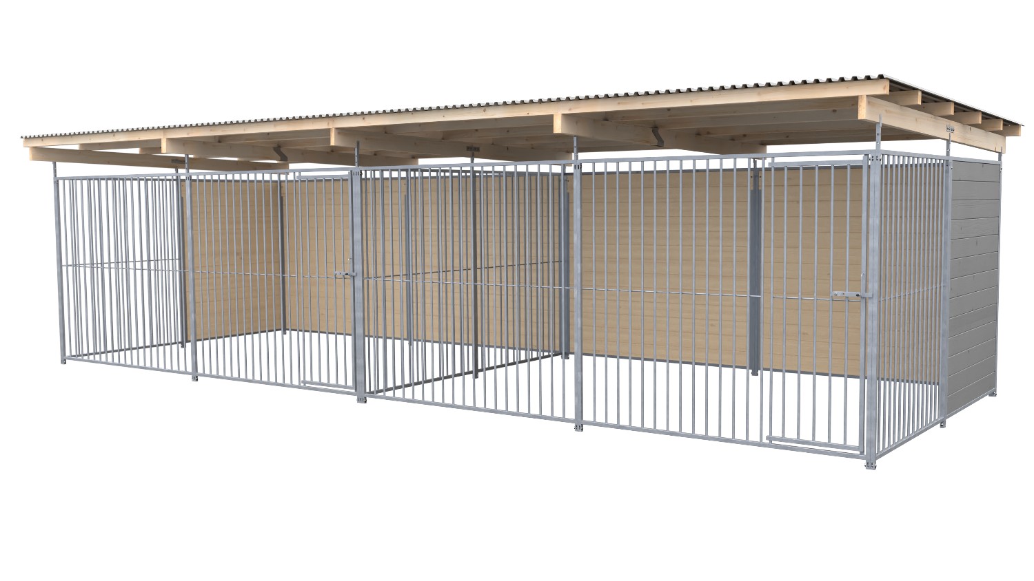 SAUERLAND Hundezwinger 3 x 6 m Doppelzwinger | hälftig geschlossen | platingrau ... SAUERLAND Hundezwinger 3 x 6 m Doppelzwinger | hälftig geschlossen | platingrau ...