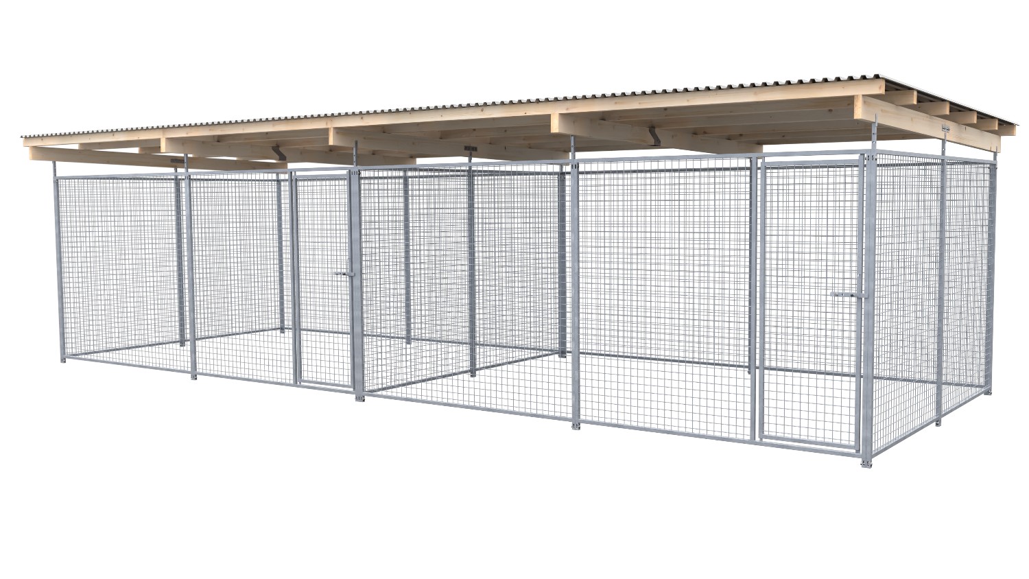 SAUERLAND Hundezwinger 3 x 6 m Doppelzwinger | rundum offen | Metall | Gitter