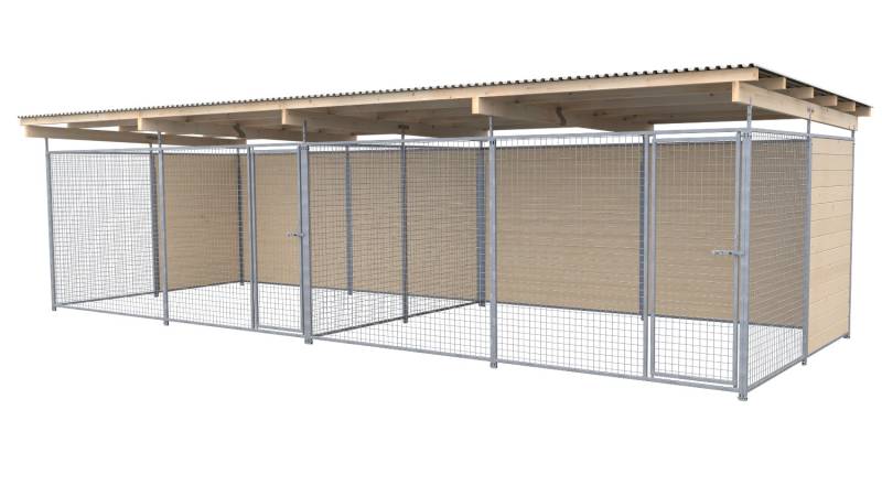 SAUERLAND Hundezwinger 3 x 8 m Doppelzwinger | hälftig geschlossen | naturbelass...