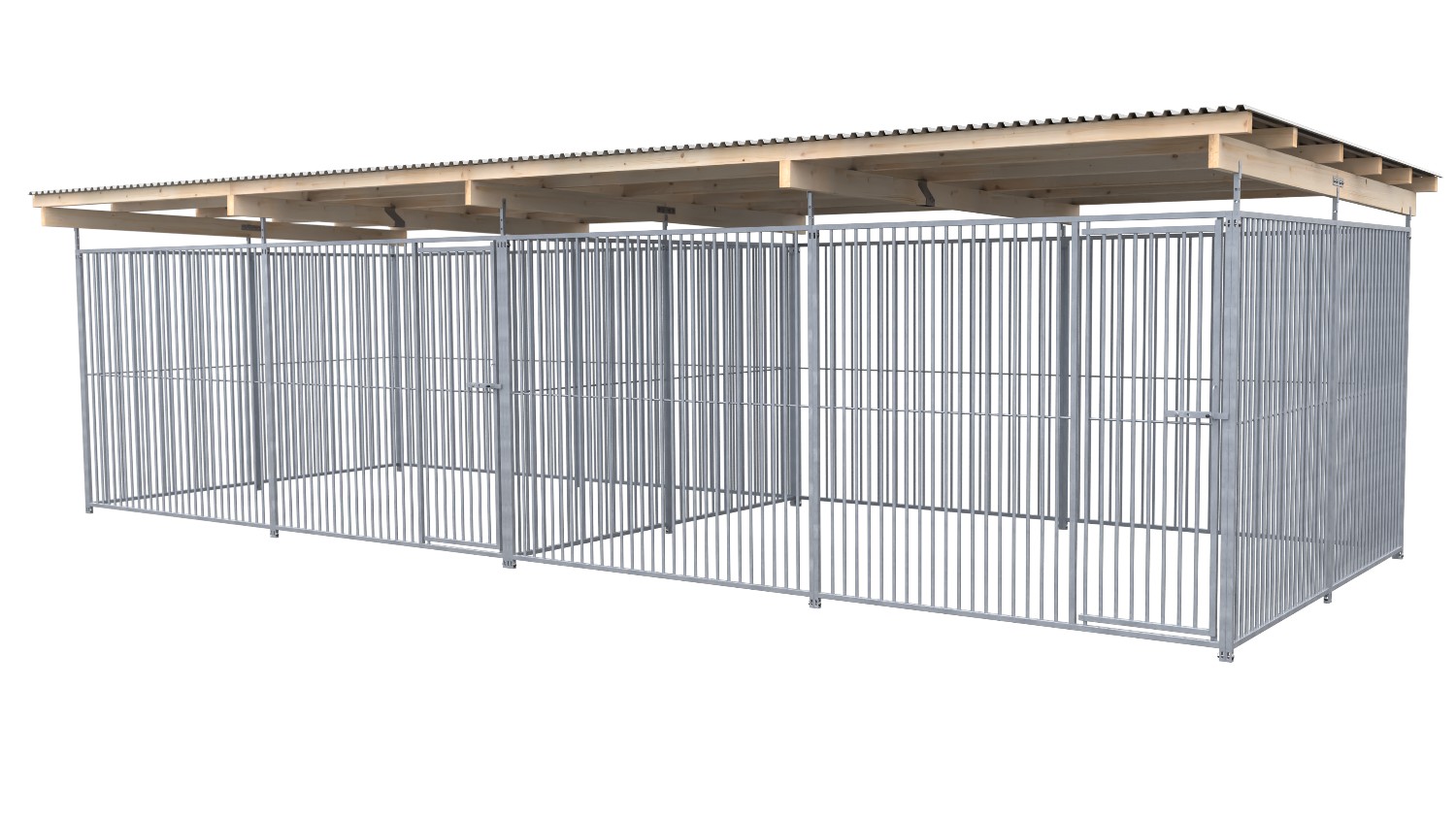 SAUERLAND Hundezwinger 3 x 8 m Doppelzwinger | rundum offen | Metall | Rohrstab ...