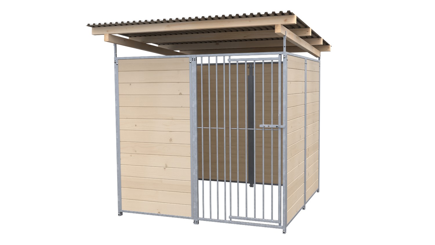 SAUERLAND extra STABIL Hundezwinger 2 x 2 m | 3,5-seitig geschlossen | naturbela...