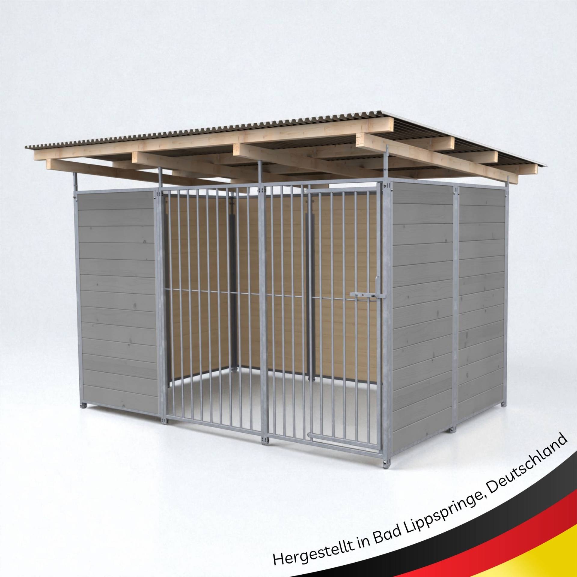 SAUERLAND extra STABIL Hundezwinger 2 x 3 m | 3,5-seitig geschlossen | platingra...