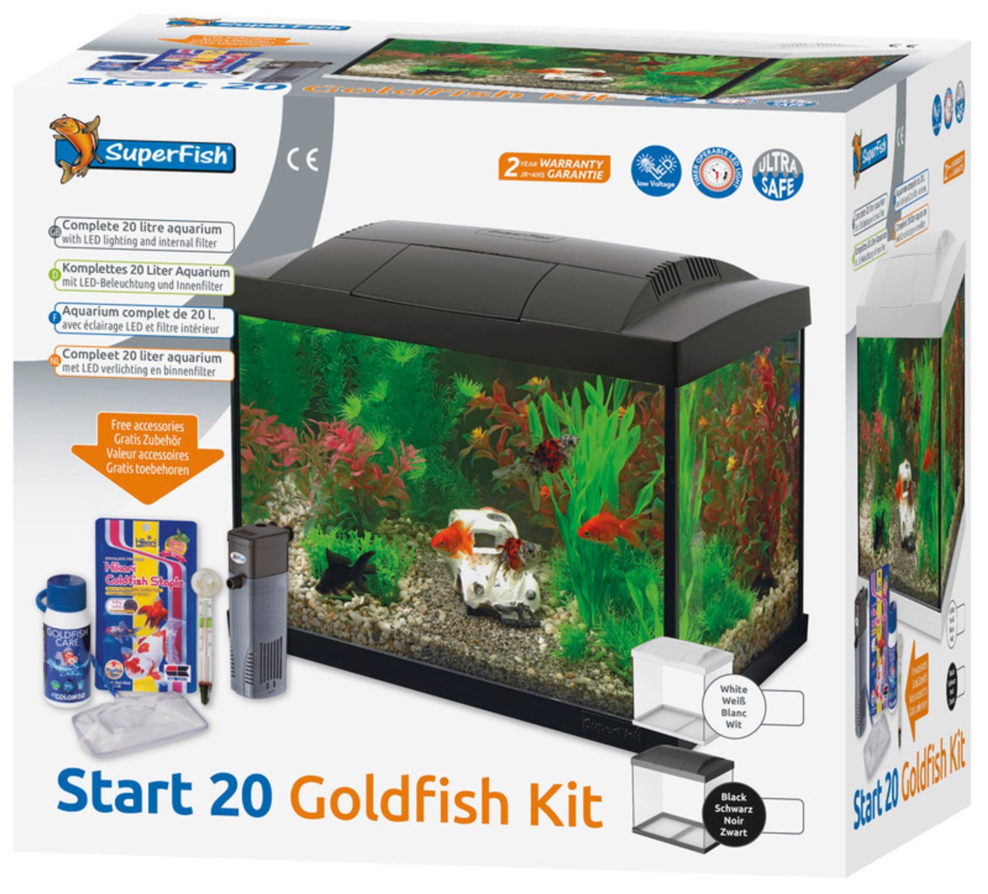 SF Goldfisch Start Set 20 weiß inkl. Innenfilter, Wasseraufbereiter, Futter, Thermometer SF Goldfisch Start Set 20 weiß inkl. Innenfilter, Wasseraufbereiter, Futter, Thermometer