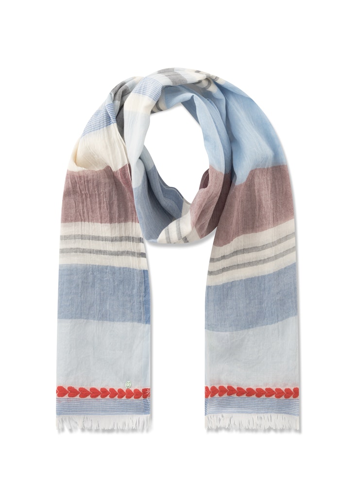 Schal aus Baumwollmischung mit Streifen