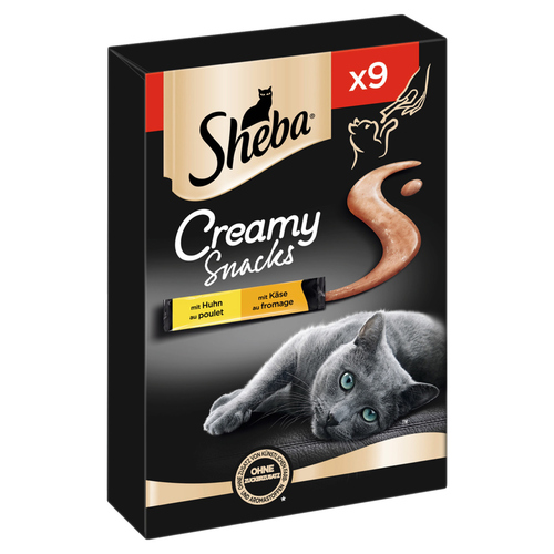 Sheba Multipack Creamy Snacks mit Huhn und mit Käse 9 x 12 g - 7 Stück