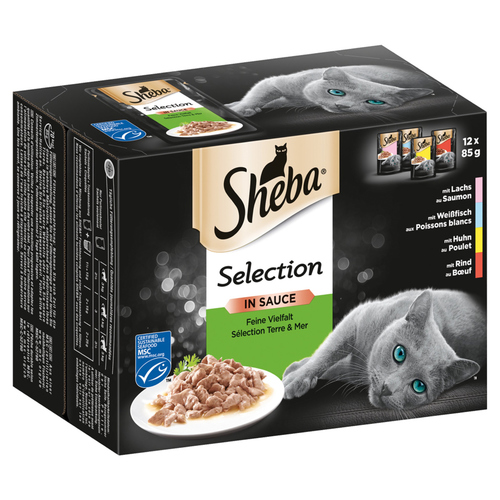 Sheba Multipack Selection in Sauce Feine Vielfalt MSC 12 x 85 g - 4 Stück