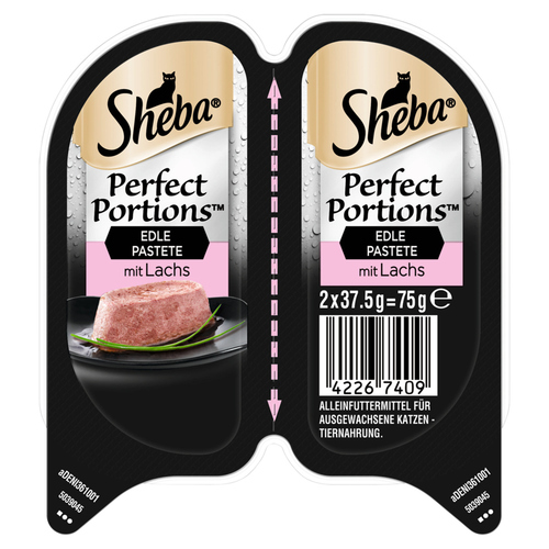 Sheba PERFECT PORTIONS™ mit Lachs 2 x 37,5 g - 32 Stück