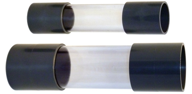 Sichtglas aus transparentem Rohr Ø 110 mm