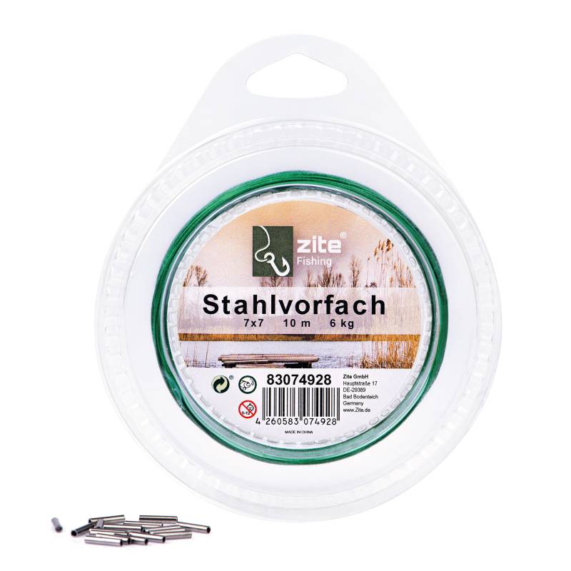 Stahlvorfach 10m auf Rolle 6 kg + Klemmhülsen Zite Fishing Stahlvorfach 10m auf Rolle 6 kg + Klemmhülsen Zite Fishing