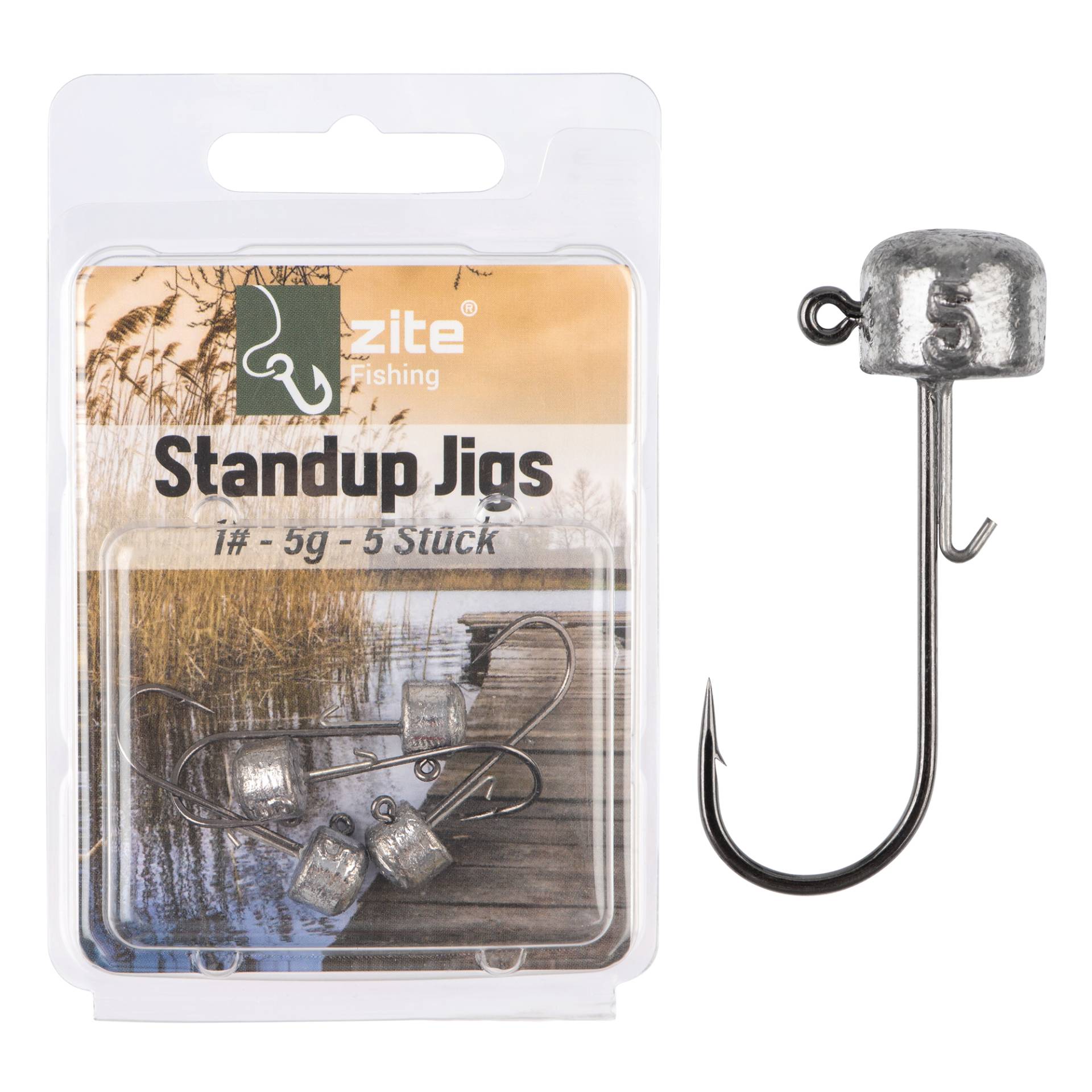 Stand Up Jigs 1# 5g für Gummiköder - Jighaken Grundangeln 5 Stück im Pack