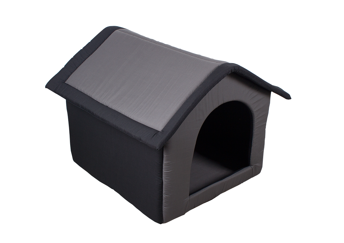 Stoff-Hundehütte / Hundehöhle, grau - L 64 x B 57 x H 60 cm