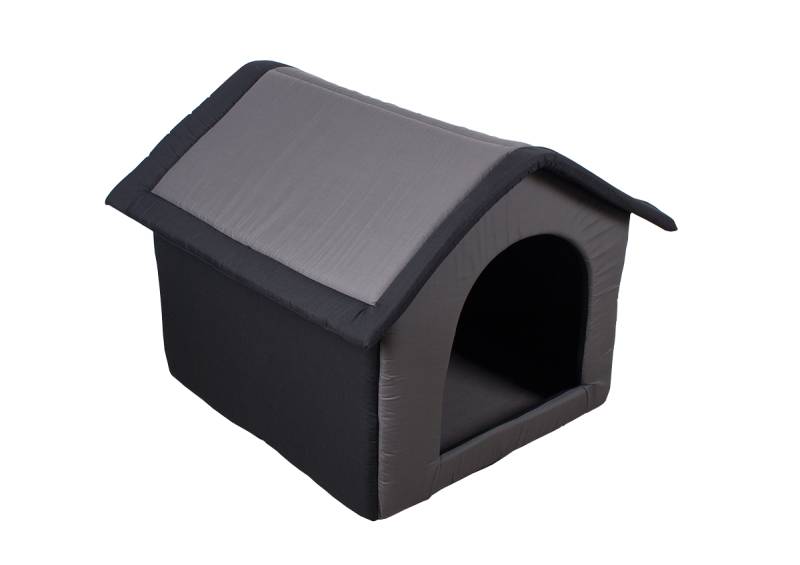 Stoff-Hundehütte / Hundehöhle, grau - L 64 x B 57 x H 60 cm