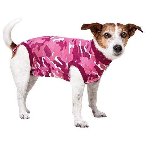 Suitical Recovery Suit® Dog pink camouflage, Größe: XS