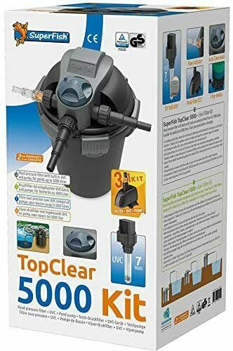 Superfish Topclear Kit 5000 UVC-7W- Pumpe 2000L/H Superfish Topclear Kit 5000 UVC-7W- Pumpe 2000L/H