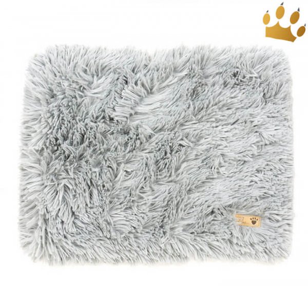 Susan Lanci Hunde Cuddle Plaid Shag Grey