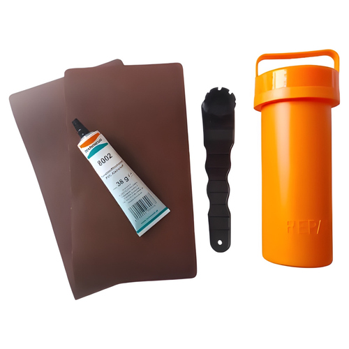 TAMI Reparaturset für Dogboxen inkl. Patches, Spezialkleber & Ventilschlüssel