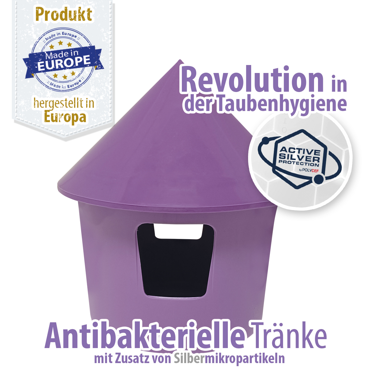 Taubentränke Kunststoff 2 Liter - ANTIBAKTERIELL
