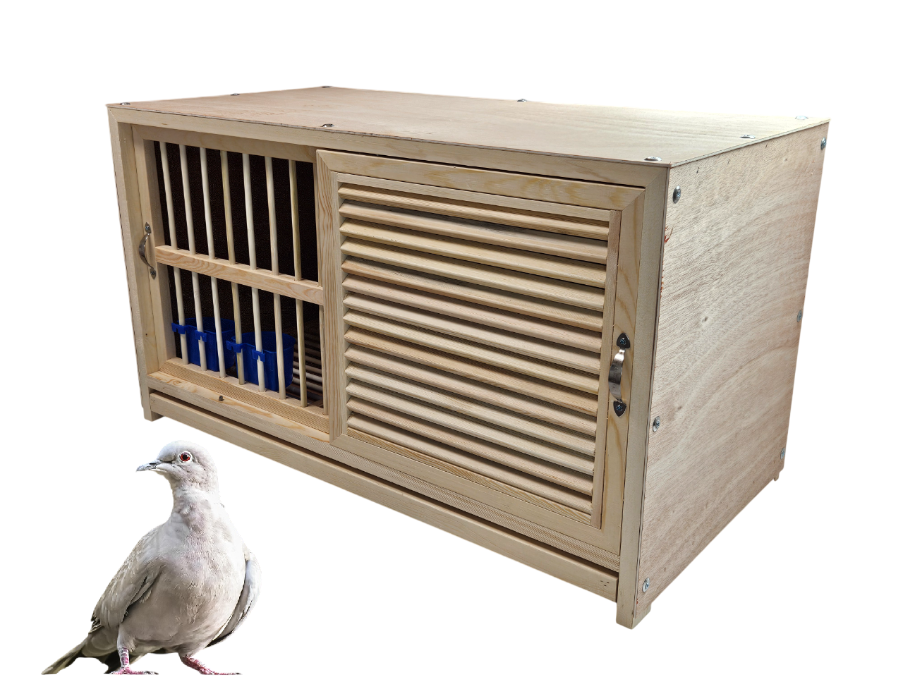 Taubenzelle / Zuchtzelle 2 Abteile aus Holz mit Schiebetüren – Schutters Style