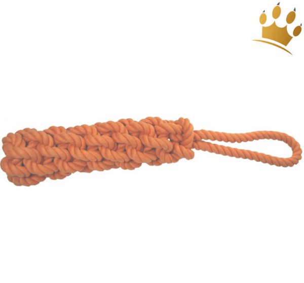Tauspielzeug geflochten mit Schlaufe Orange