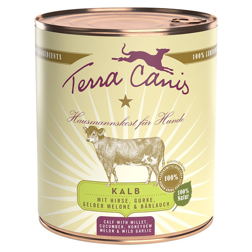 Terra Canis Classic Kalb mit Hirse, Gurke, gelber Melone & Bärlauch 800 g - 6 Stück