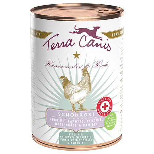 Terra Canis First Aid - Magen-Darm-Schonkost mit Huhn & Karotten 400 g - 6 Stück Terra Canis First Aid - Magen-Darm-Schonkost mit Huhn & Karotten 400 g - 6 Stück