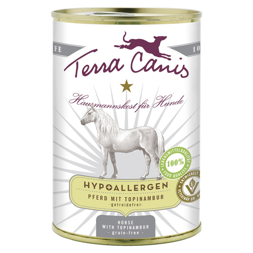 Terra Canis Hypoallergen Pferd mit Topinambur / getreidefrei 400 g - 12 Stück