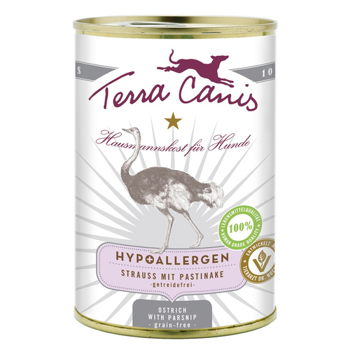 Terra Canis Hypoallergen Strauß mit Pastinake / getreidefrei 400 g - 12 Stück