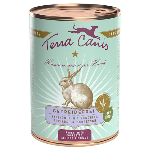 Terra Canis Kaninchen mit Zucchini, Aprikose & Borretsch / getreidefrei 400 g - 12 Stück