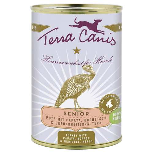 Terra Canis Senior Pute mit Papaya, Borretsch & Gesundheitskräutern 400 g - 6 Stück
