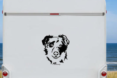 Tiger Altdeutscher Hütehund Kopf Auto Wohnmobil Aufkleber  I Wandtattoo - H20cm / Schwarz
