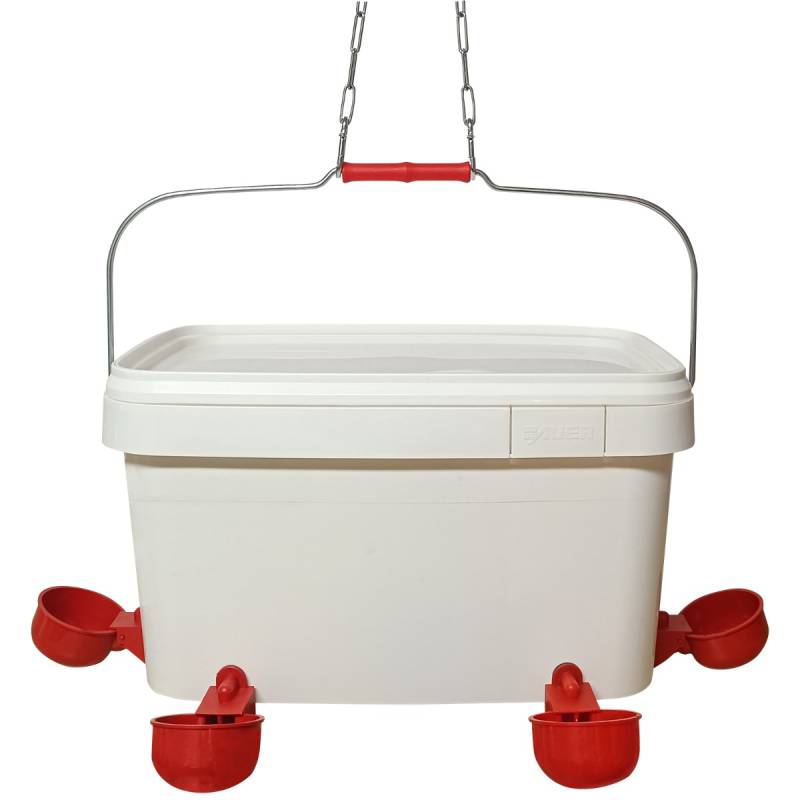 Tränkeeimer Geflügel / Hühnertränke mit Tränkebecken - 12 Liter - Kunststoff