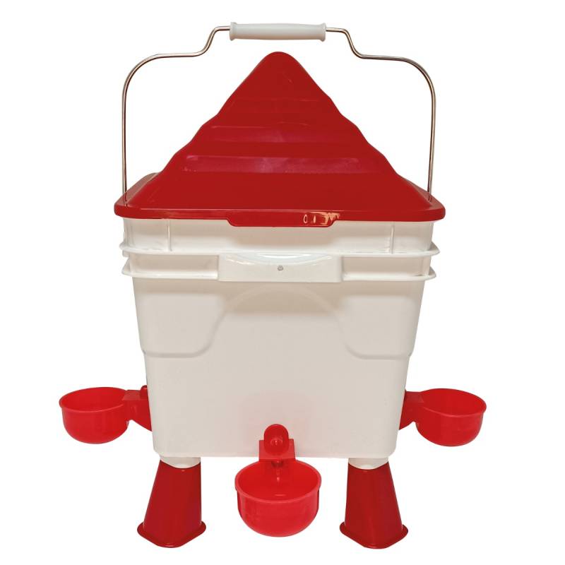 Tränkeeimer für Geflügel - eckig - 8 Liter mit 6 cm Füßen - Hühner Tränke
