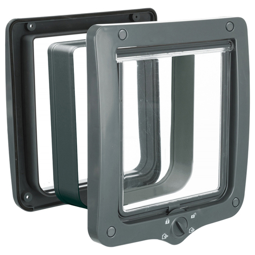 Trixie 4-Wege Freilauftür XL mit Tunnel grau Trixie 4-Wege Freilauftür XL mit Tunnel grau
