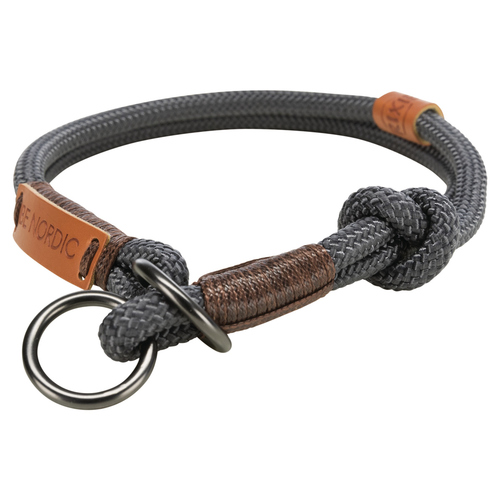 Trixie BE NORDIC Zug-Stopp-Halsband dunkelgrau/braun, Größe: S