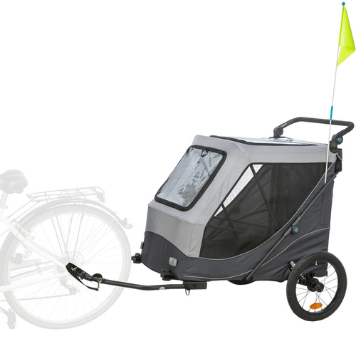 Trixie Fahrrad-Anhänger mit Schnell-Falt-Funktion grau, Maße: XL