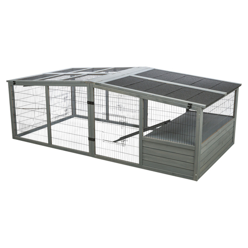 Trixie Freilaufgehege XL mit Abdeckung grau