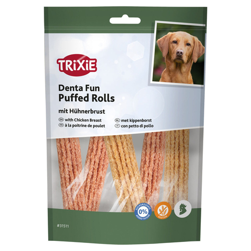 Trixie Hundesnack Denta Fun Puffed Rolls mit Hühnerbrust 100 g