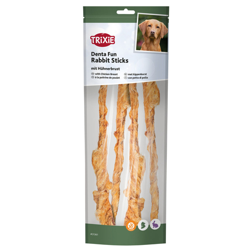 Trixie Hundesnack Denta Fun Rabbit Sticks mit Hühnerbrust 100 g