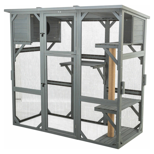 Trixie Katzenfreilauf grau, Maße: 181 x 169 x 88 cm