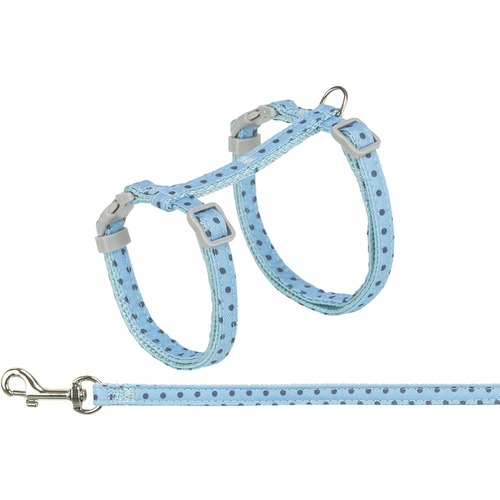 Trixie Katzengeschirr mit Leine Punkte blau