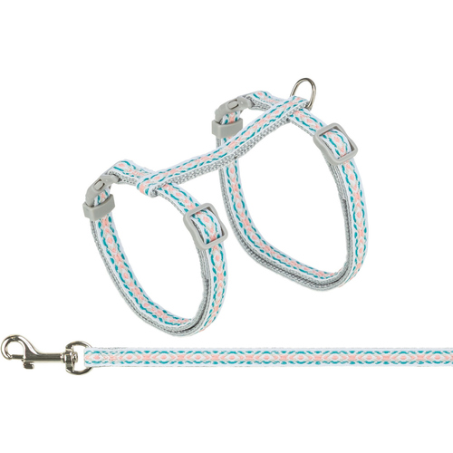 Trixie Katzengeschirr mit Leine Retro grau/blau