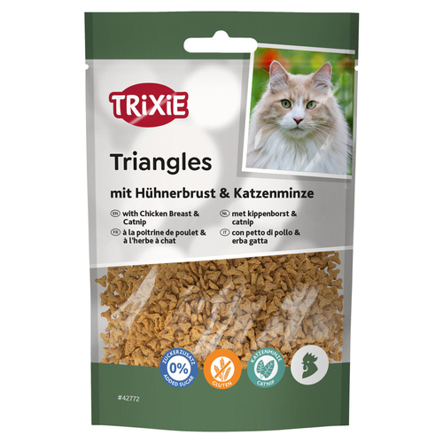 Trixie Katzensnack Triangles mit Hühnerbrust & mit Katzenminze 50 g