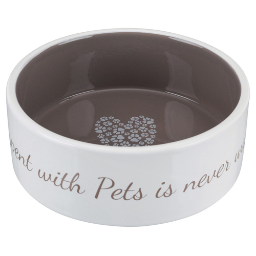 Trixie Keramiknapf Pets Home creme/taupe, Durchmesser: 16 cm / Höhe: 61 mm