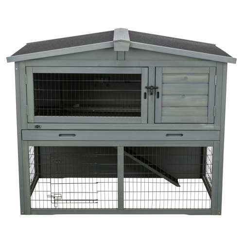 Trixie Kleintierstall mit Freilaufgehege grau