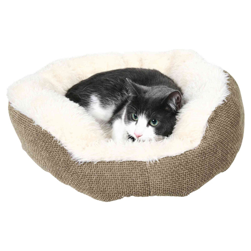 Trixie Kuschelbett Yuma braun/wollweiß für Katzen