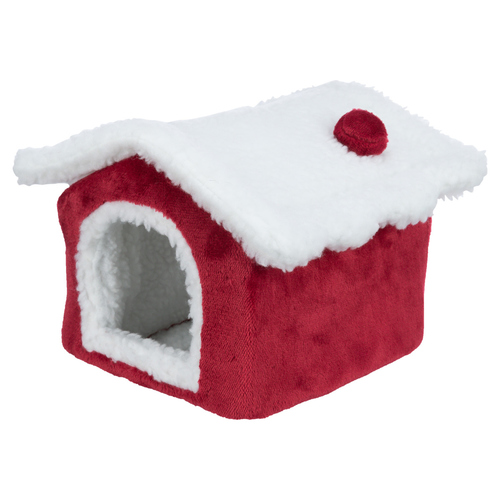 Trixie Kuschelhöhle für Nager rot/weiß, Maße: 15 x 12 x 15 cm