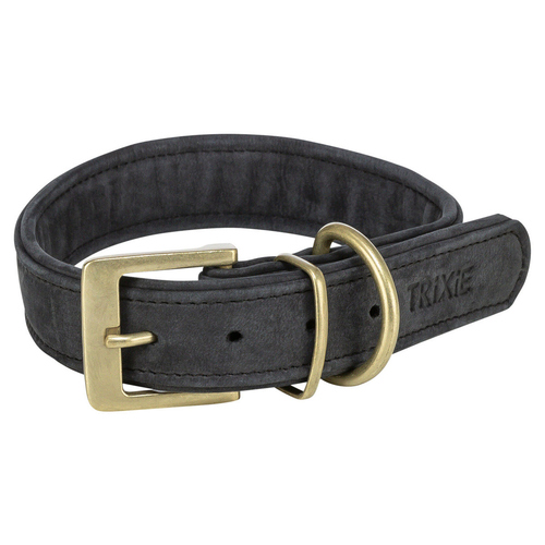 Trixie Pure Halsband, Leder extra breit schwarz, Größe: L-XL