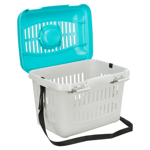 Trixie Transportbox Midi-Capri helllgrau/türkis für Nager